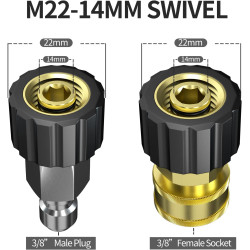 POHIR Manguera para Hidrolavadora R2, doble malla 3/8 pulgada y 50 Pies