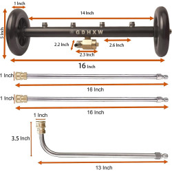 GDHXW Kit Escoba de agua de doble función con barra de extensión, 7 boquillas de lavado a presión y guantes de limpieza
