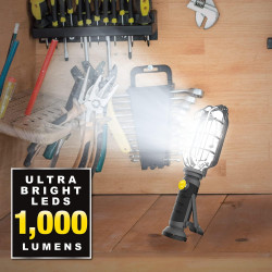 Ontel Handy Brite Lampara de trabajo Luz LED 1000 Lm recargable con base magnética y resistente