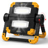 EEFOW Lampara de Luz de trabajo LED recargable Gira 360° plegable con 2 COB 2000LM