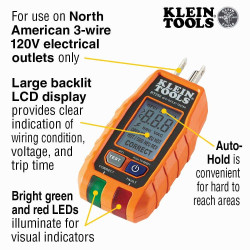 Klein Tools Multímetro digital Kit de prueba eléctrica con probador de voltaje sin contacto y probador de receptáculos