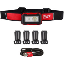 Milwaukee Linterna frontal LED 450 Lm uso en el trabajo es recargable