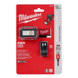 Milwaukee Linterna frontal LED 450 Lm uso en el trabajo es recargable