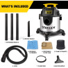 STANLEY Aspiradora para sólidos y líquidos SL18116 de 6 Galones y 4 HP en Acero Inoxidable