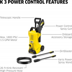 KARCHER K3 C/Variable 1800/2100 PSI 1.4 GPM Eléctrica 110v Hidrolavadora Limpiadora