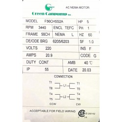 CANPUMP 2400 PSI 3.1 GPM 5HP Eléctrica 220v Hidrolavadora Limpiadora