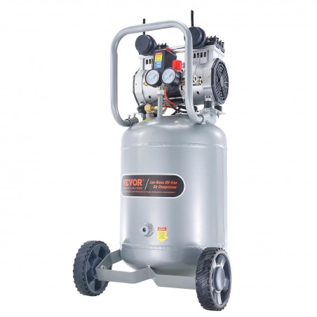 VEVOR Compresor de aire de 13 Gal. sin aceite de 2HP 4.6 SCFM a 90PSI, ultrasilencioso de 66dB