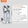 VEVOR Compresor de aire de 13 Gal. sin aceite de 2HP 4.6 SCFM a 90PSI, ultrasilencioso de 66dB