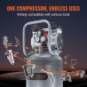 VEVOR Compresor de aire de 13 Gal. sin aceite de 2HP 4.6 SCFM a 90PSI, ultrasilencioso de 66dB