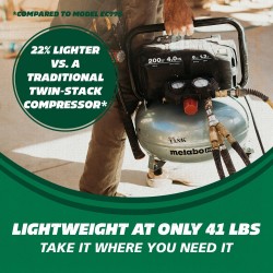 Metabo HPT THE TANK - Compresor de aire 200 PSI, 6 galones (EC914S)