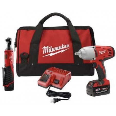 Milwaukee Kit 2663-22R Llave de impacto M18 1/2" y Trinquete M12 3/8"