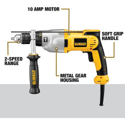 DEWALT Taladro percutor DWD520 13 mm, 10 Amp, mango de pistola Eléctrica 110V