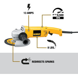 DEWALT DW840K Esmeril Amoladora de ángulo con bolsa y 5 disco de 7 pulgadas Eléctrica 110V