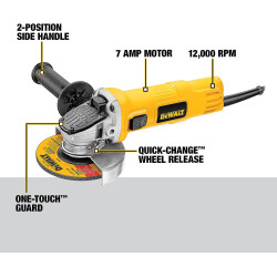 DEWALT DWE4012 de 4-1/2 pulgadas Esmeril Amoladora con protección One-Touch Eléctrica 110V