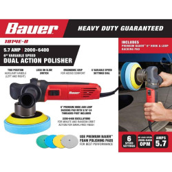 BAUER ‎1814E-B de 6 pulgadas Pulidora de órbita aleatoria de largo alcance Eléctrica 110V