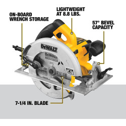 DEWALT DWE575SB Sierra Circular ligera con Freno Eléctrico de 15 amperios Eléctrica 110v