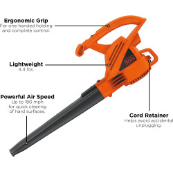 BLACK&DECKER LB700 Sopladora de hojas Eléctrica 110V Portátil 725 CFM